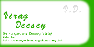 virag decsey business card