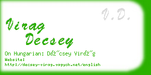 virag decsey business card
